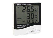 Термогигрометр цифровой МЕГЕОН с выносным датчиком, настольный (20209)