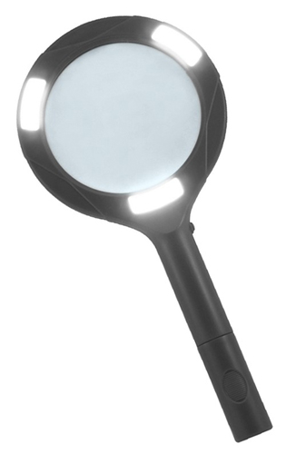 Лупа Kromatech ручная круглая 3х, 80 мм, с подсветкой (3W COB LED) картинка