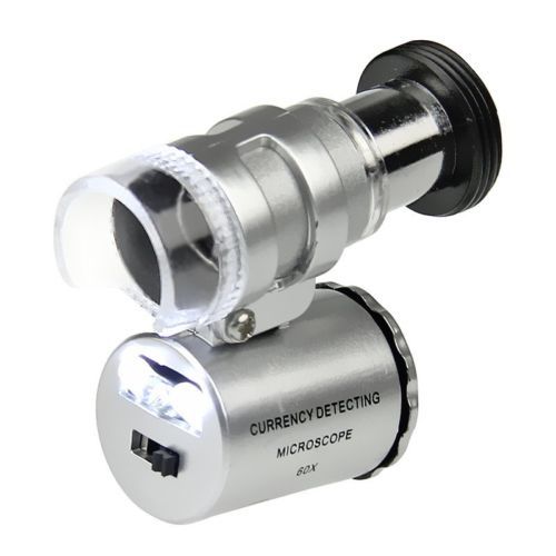 Микроскоп Kromatech 60x мини, с подсветкой (2 LED) и ультрафиолетом (9882) картинка