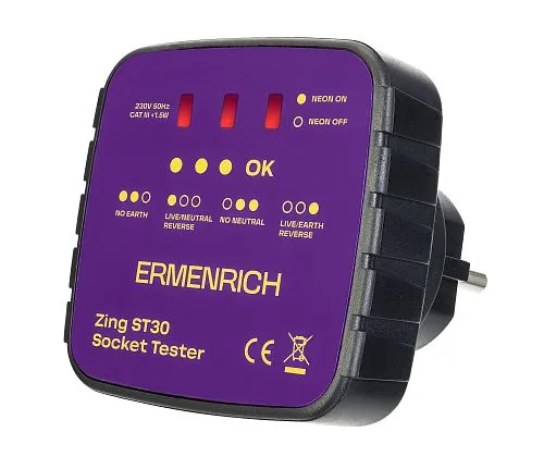 Тестер розеток Ermenrich Zing ST30 картинка