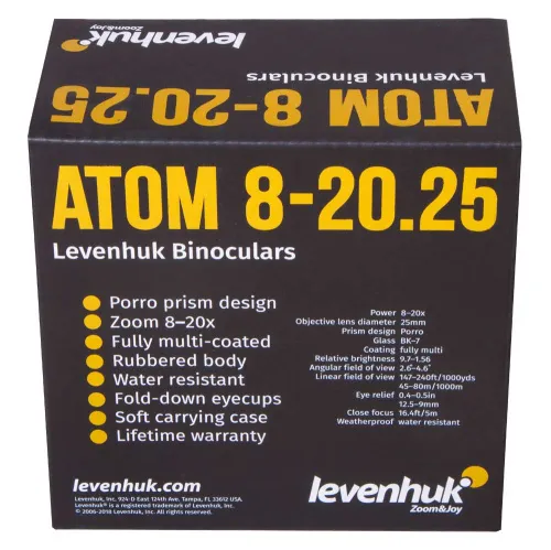 Бинокль Levenhuk Atom 8–20x25 фото