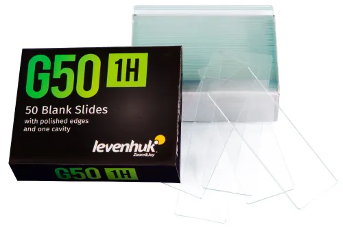 Стекла предметные с лункой Levenhuk G50 1H, 50 шт. изображение