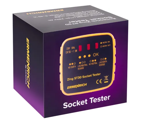 Тестер розеток Ermenrich Zing ST30 картинка