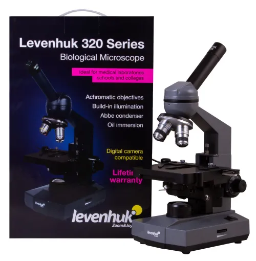 Микроскоп Levenhuk 320 PLUS, монокулярный фото