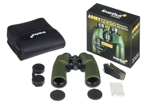 Бинокль Levenhuk Army 12x50 с сеткой картинка