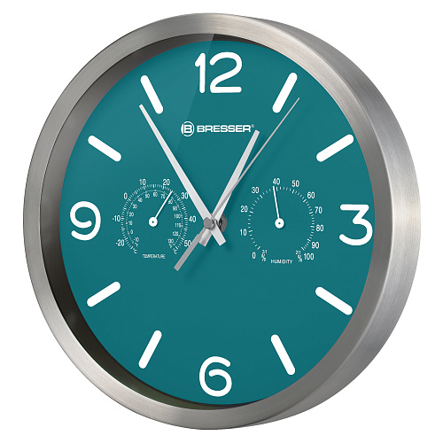 Часы настенные Bresser MyTime ND DCF Thermo/Hygro, 25 см, синие картинка