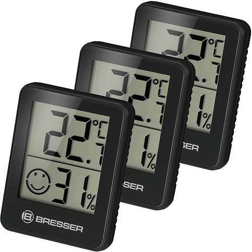 Гигрометр и термометр Bresser Temeo Hygro, набор 3 шт., серый картинка