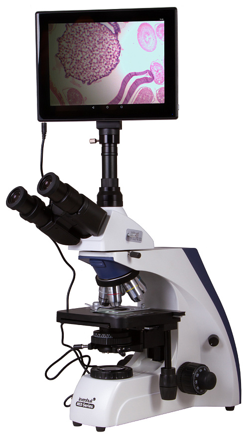 Микроскоп цифровой Levenhuk MED D30T LCD, тринокулярный картинка