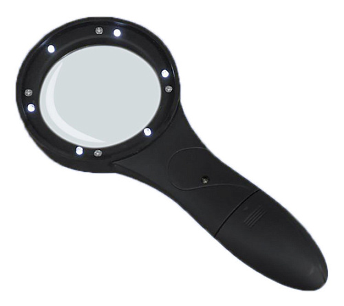 Лупа Kromatech ручная круглая 4x, 63 мм, с подсветкой, ультрафиолет (6 LED) TH-600559 картинка